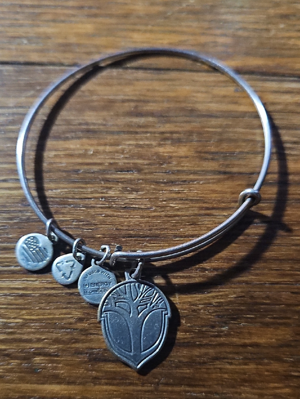 Alex and Ani Silver Leaf Tree of Life Charm Bangle